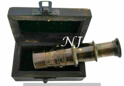  Antique Victorian Brass Nautical Spyglass Telescope   Vintage Maritime Collecti