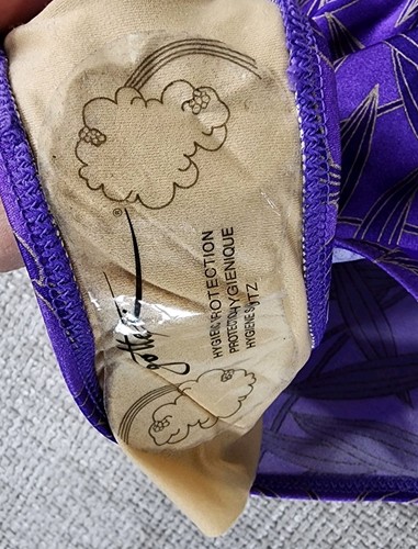Gottex One Piece Swim Suit Womens 8 Purple Bamboo Print Built-In Bra NWT - Picture 10 of 13