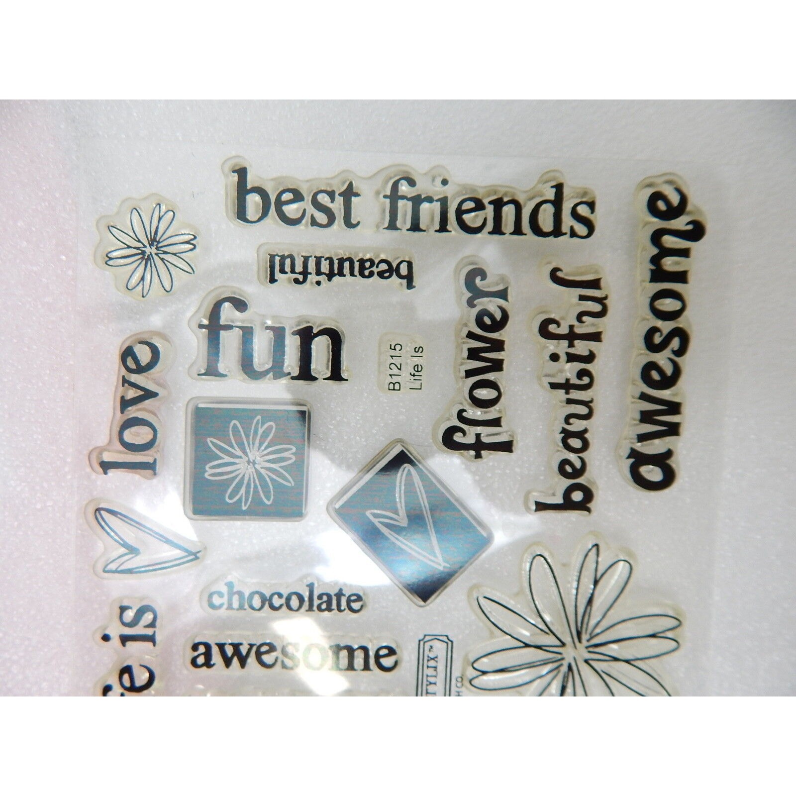 Close To My Heart Acrylix Stamp Set B1215 Life Is Phrases Beautiful Awesome Fun
