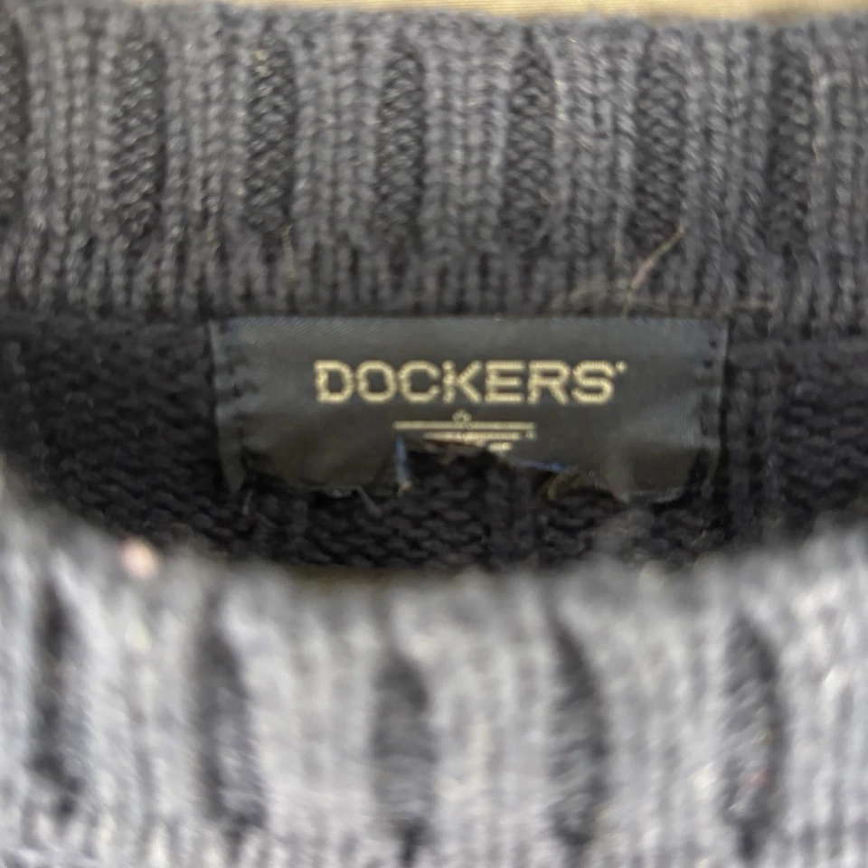 Suéter tejido vintage Dockers para hombre manga larga cuello redondo años 90 Y2K Foto 2 de 4