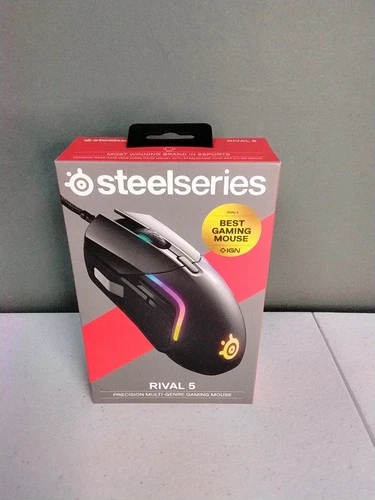 SteelSeries Rival 5 Wired Optical Gaming Mouse with RGB Lighting, Black 62551