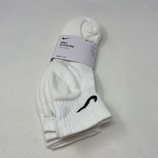 Nike Everyday Cushioned Dri-FIT Quarter Socks 3 Pairs White Size L - SX7667-100