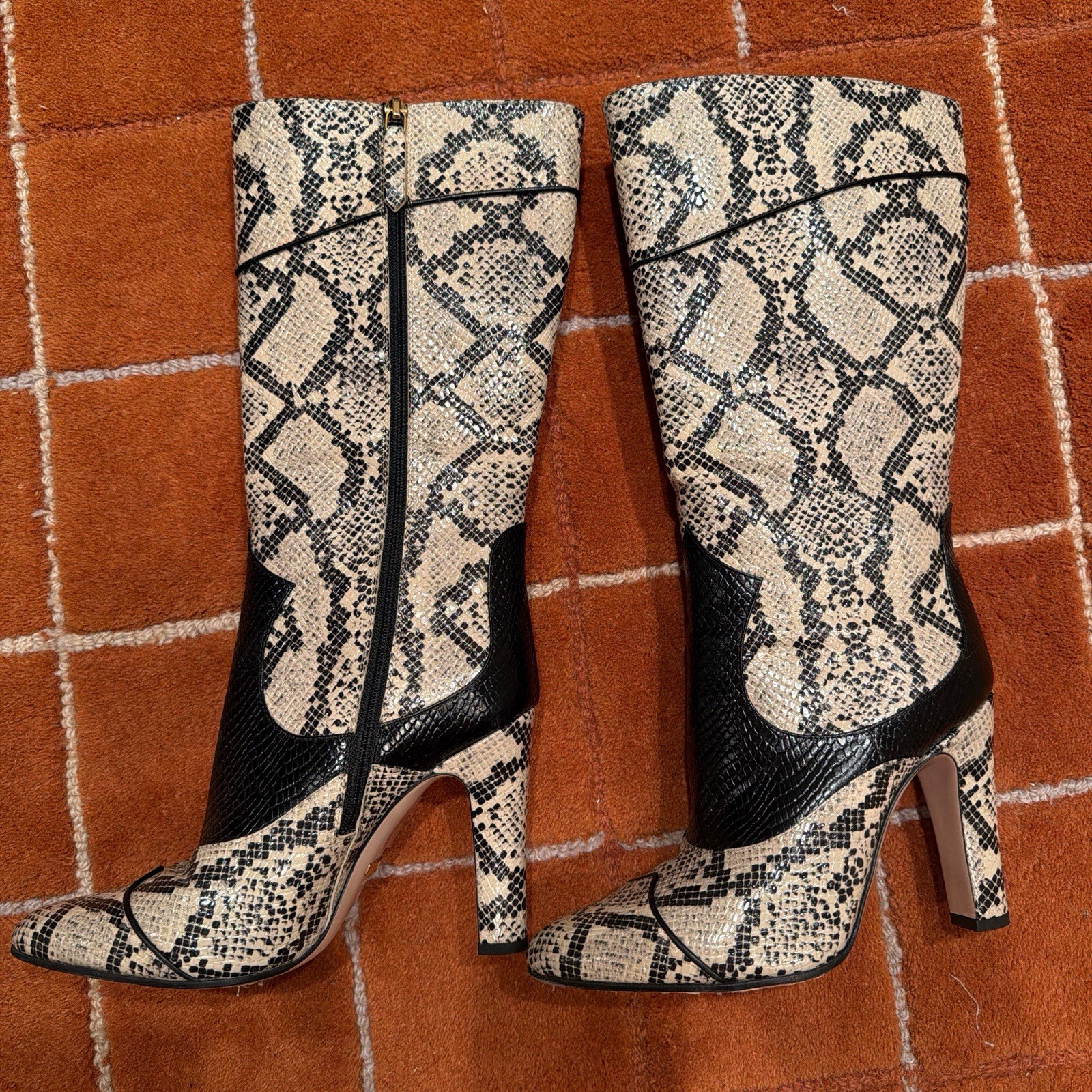 Gucci Snakeskin Python Leather High Heel Boots Si… - image 1