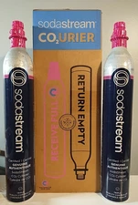 SodaStream CO2 Cylinders Two 60L Quick Connect NEW  SEALED Cylinders