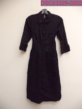 Stained-Robert Rodriguez Women's Black 3/4 Sleeve Button Down Shirt Dress Size 8