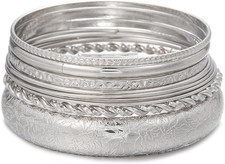 16Pcs Gold Bangle Bracelets for Women - Multi Layer Stackable Textured Bracelets