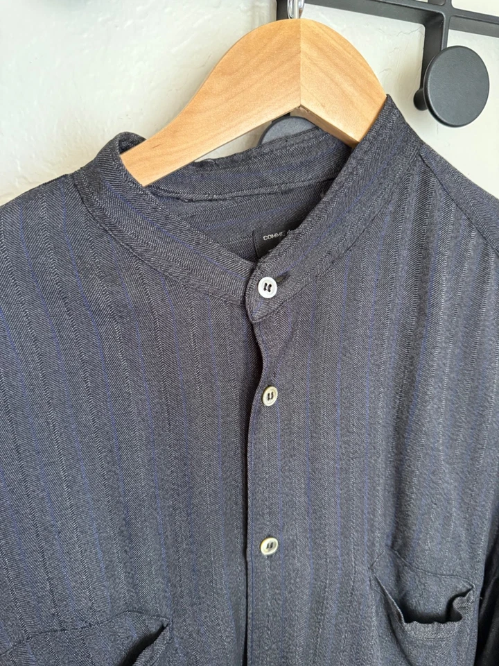 Camisa Comme Des Garcons Homme Plus CDGH+ Vintage Cuello Banda Rayas Foto 4 de 4
