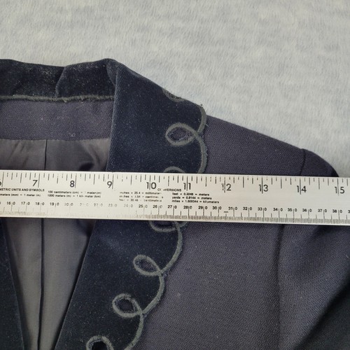 Auckie Sanft Blazer Jacke Schwarz 100% Schurwolle Samt Damen Small Vintage - Bild 5 von 14