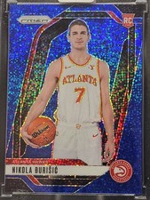 2024-25 Panini Prizm Blue Sparkle Nikola Burisic Hawks Rookie /144