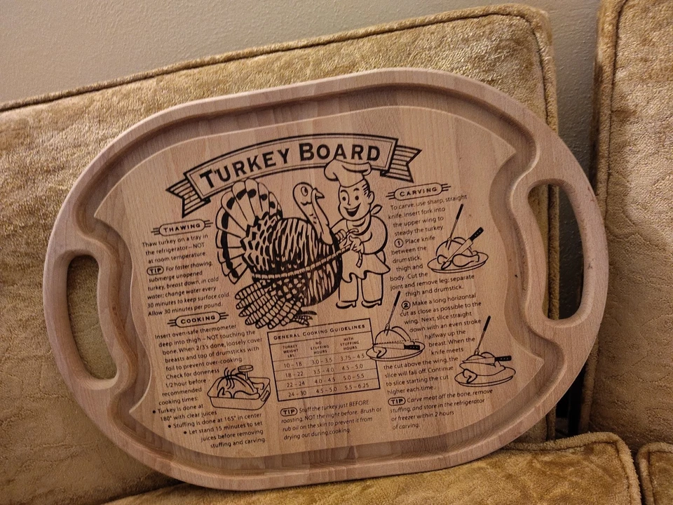 Catskill Craftsmen Grandma's Turkey Wood Cutting Board with Recipes Graphics - Image 2 of 3