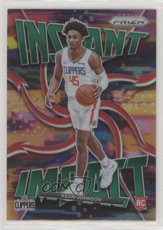 2021-22 Panini Prizm Instant Impact Green Prizm Keon Johnson #5 6bz
