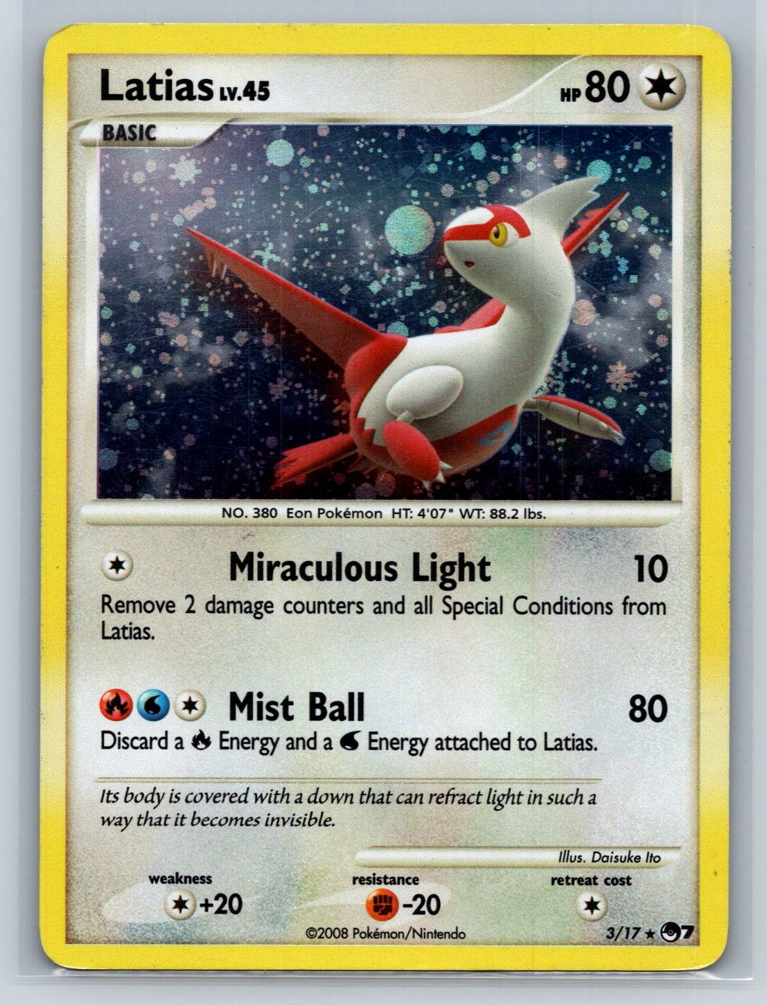 2008 Pokemon Latias #3/17 Holo