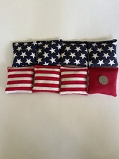 4 Stars navy Back  4 Stripes  Red Back  Mini Cornhole Bean Bags 3 X 3  