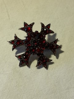 Garnet Star Shaped Brooch Vintage