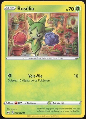 Pokemon Karte Rosélia 002/202 Schwert & Schild Französisch