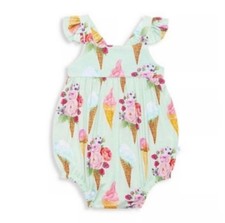NWT Posh Peanut Sophia Bubble Romper 18-24m Mint Green Ruffle