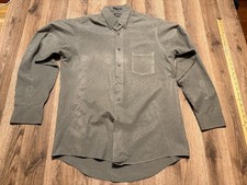 Arrow Shirt, Mens Size 15-15.5, 34/35, Medium Black Green Long Sleeve Button Up