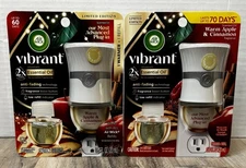 2~Air Wick Vibrant Air Freshener Plug In Starter Kit Warm Apple & Cinnamon