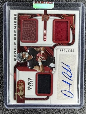 2022 Panini Absolute - Rookie Premiere Materials Autos Desmond Ridder #204 /199