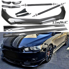 Carbon Fiber Front Bumper Lip Spoiler Side Skirt Body Kits For Mitsubishi Lan
