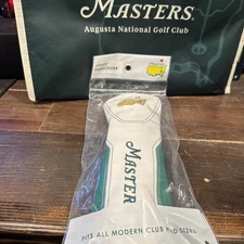 2025 Masters White Utility Head Cover with Green Trim and Large Logo