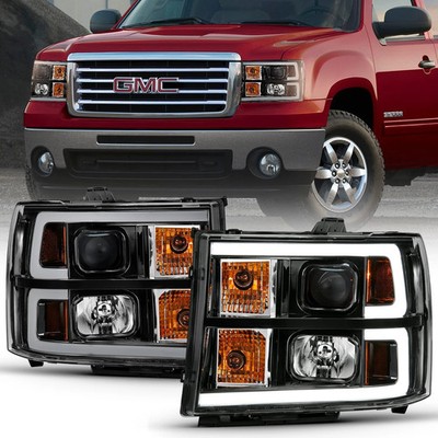Anzo 111482 PROJECTOR HEADLIGHT PLANK STYLE BLACK W/ CLEAR LENS AMBER