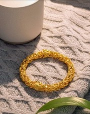 24k Gold Plated Fine Silver Dragen Theme Bracelet 