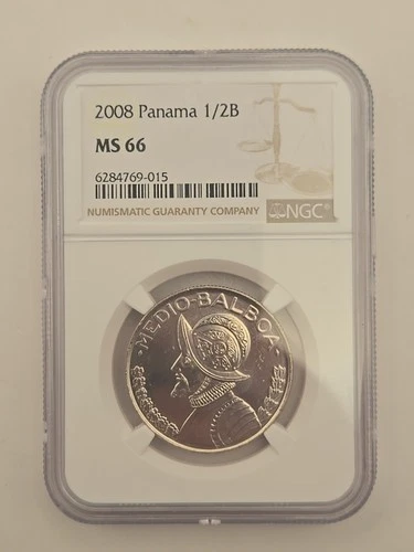 2008 Panama 1/2 Balboa NGC MS66