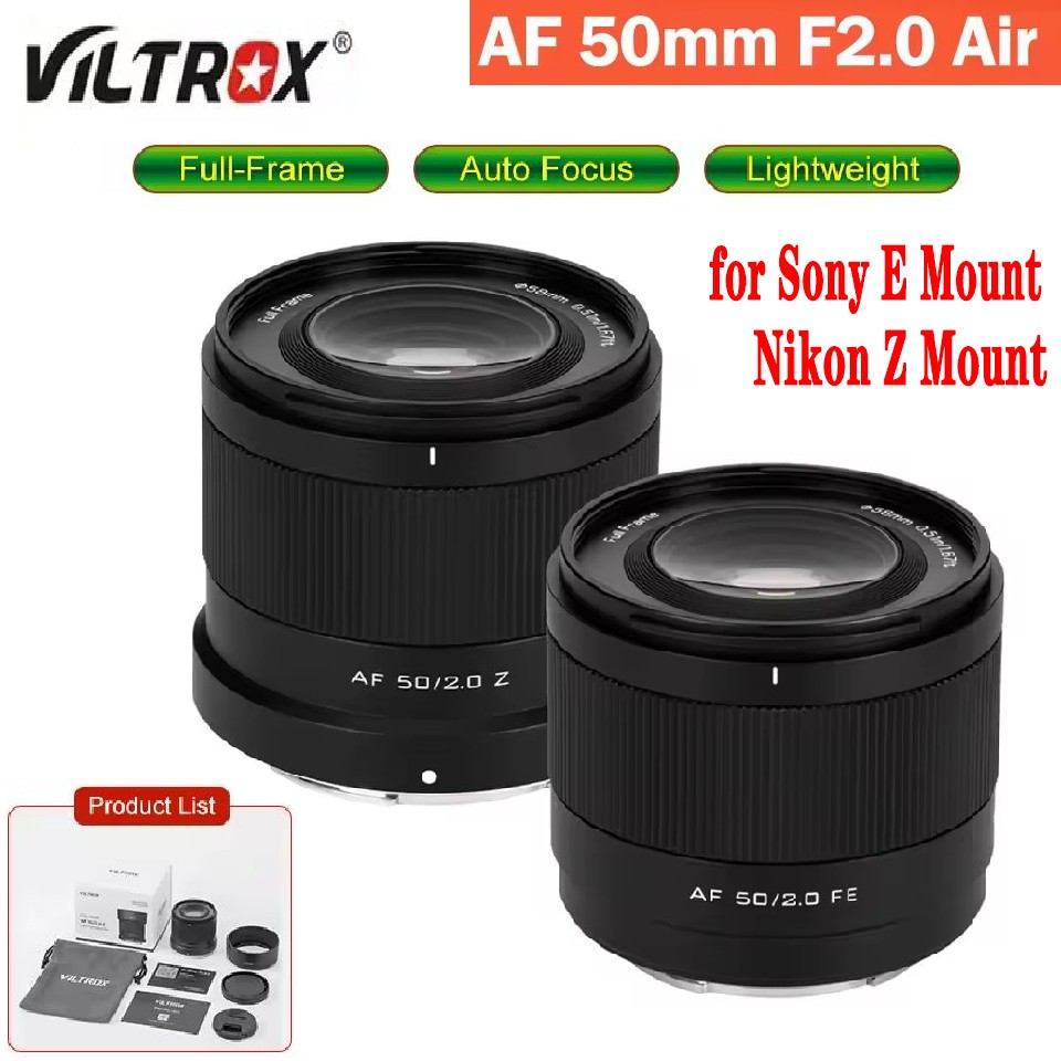 VILTROX 50mm F2.0 Air Auto Focus Full Frame Lens for Sony E A7C