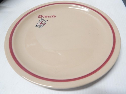 VINTAGE EL TORITO LOGO MEXICAN RESTAURANT DINER WESTERN MID CENTURY DINNER PLATE