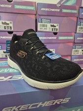 Skechers Summits Leopard Spot, Scarpe Da Ginnastica Donna, Black Mesh Rose Gold Trim, 41 Eu - 18