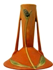 Roseville Futura Tan 1928 Vintage Art Deco Pottery Two Pole Bud Vase 422-6