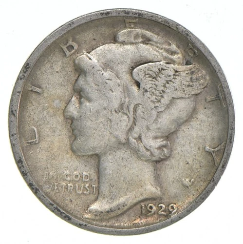 Photo of a 1929-D Mercury Dime from an eBay listing that sold on Jul 20, 2026