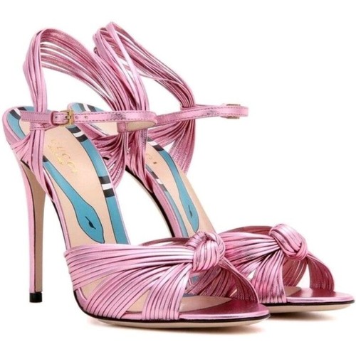 Gucci Allie Metallic Leather Strappy 