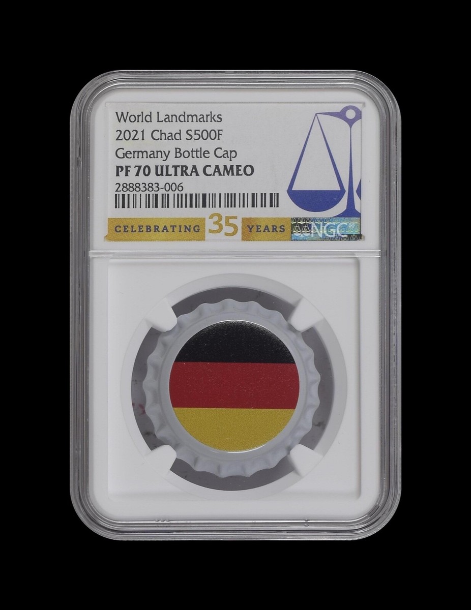 チャド共和国 500フラン銀貨（ペプシボトルキャップ）NGC PF70UC
