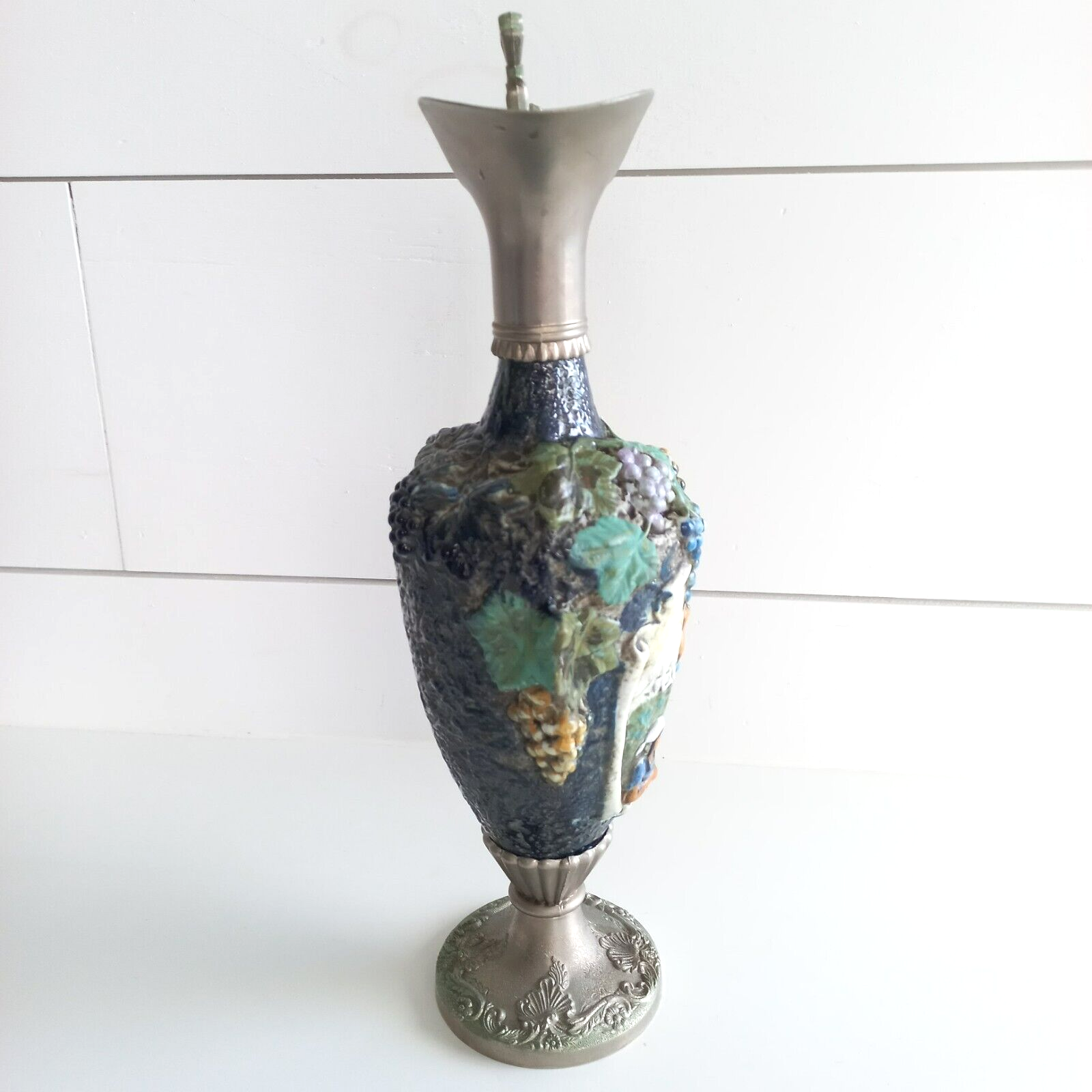 Vintage Italian Wine Decanter Riprod Vietata Art 2598 Hand Painted Made