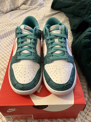 Size 9.5 - Nike Dunk Low Washed Teal Snakeskin 2022