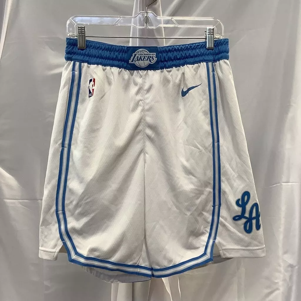 White Nike NBA Los Angeles Lakers Swingman Shorts