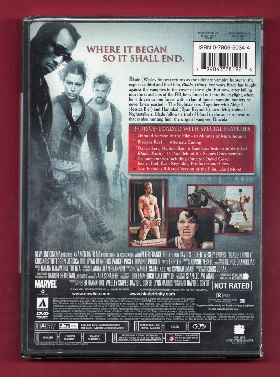Blade Trinity DVD Wesley Snipes Unrated w/ Marvel Comic Vampires