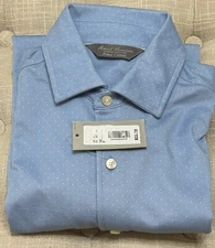 NWT Daniel Cremieux M blue white long sleeve shirt mens signature collection $95