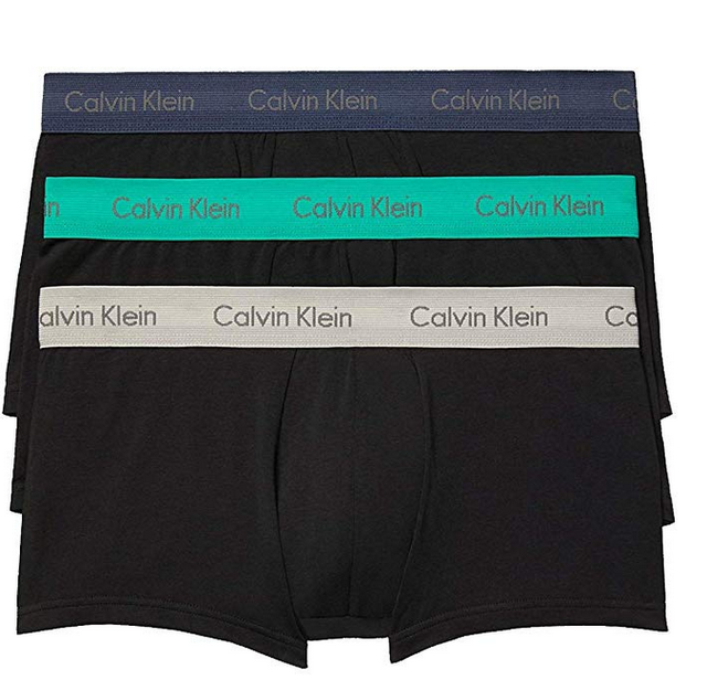 Calvin Klein Underwear Men Black U2664 Stretch 3 Pack Low Rise Trunks S
