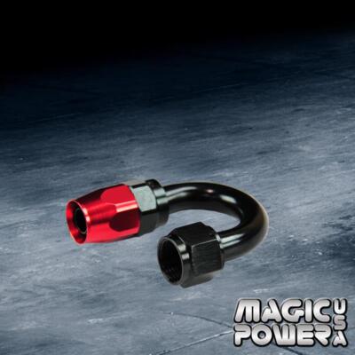 Black Billet AN10 -10AN 180 Degree Swivel Oil/ Fuel/Gas Hose Fitting Adaptor