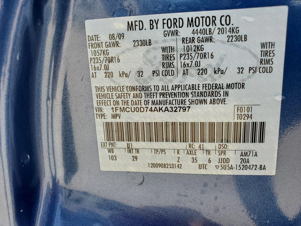 Conjunto de ventilador 2008-12 2,5 L VIN 7 (8º dígito) ID 8L84-8C607-AC a través de AEFord Escape Foto 2 de 3