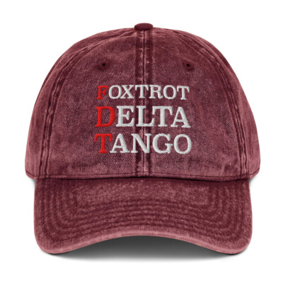 Foxtrot Delta Tango Hat (Embroidered Cotton Twill Cap)
