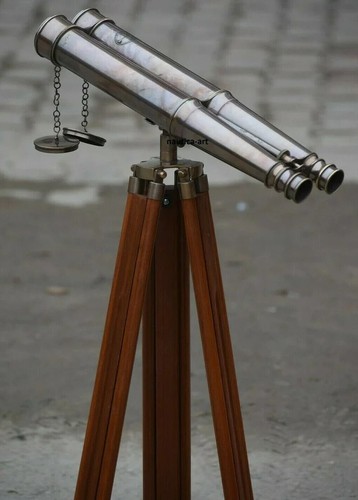 Binoculor marino victoriano 18" latón marino telescopio de pie binocular con - Imagen 2 de 7