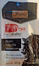 SOBRE COLORANTE/PINTURA PARA ROPA EL CABALLITO COLOR NEGRO MEZCLILLA