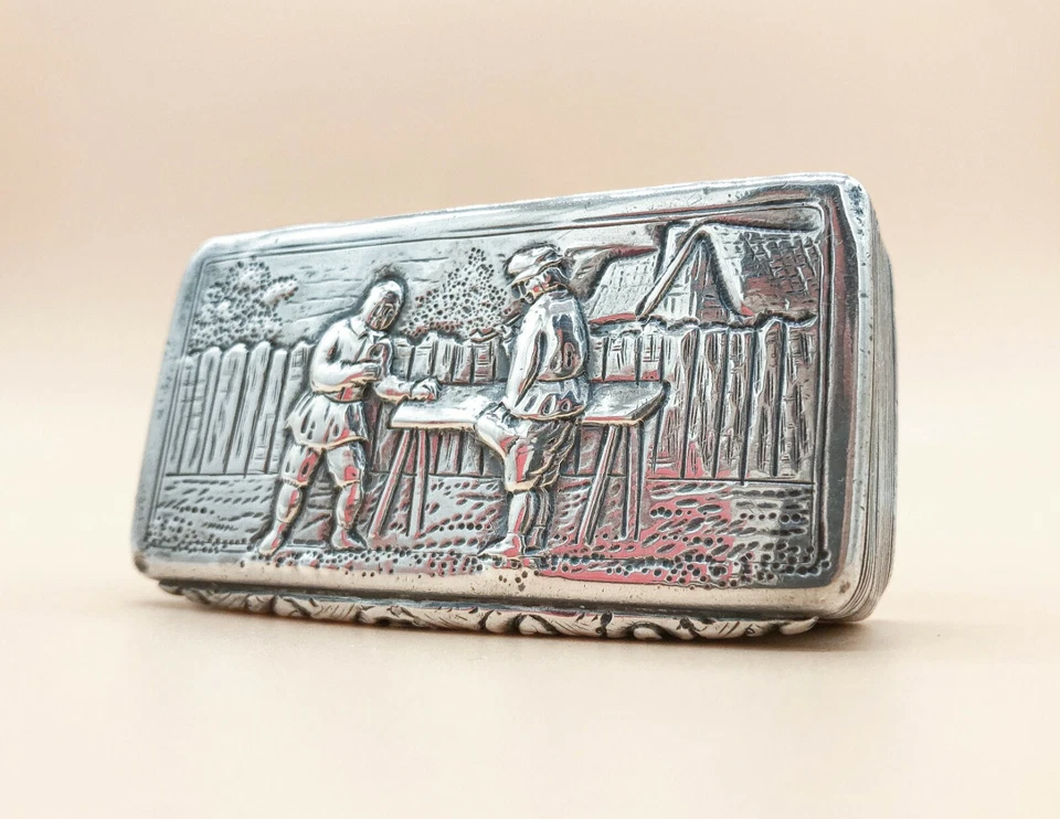 Caja de tabaco de plata esterlina georgiana inglesa de 1834 d., por Edward Smith, Birmingham Foto 4 de 4