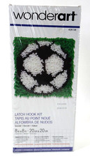 Wonderart LATCH HOOK KIT "Soccer Ball" 8 Inches By 8 inches SEALED NEW IN BOX