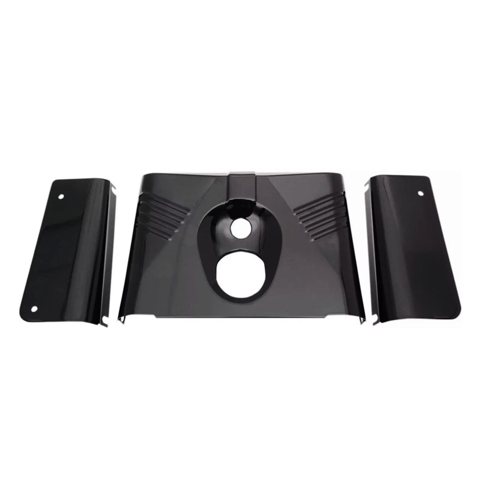 Kit de latas de faros de horquilla negras de 3 piezas para Harley 86-13 FLST 93-13 FLSTN Foto 2 de 4