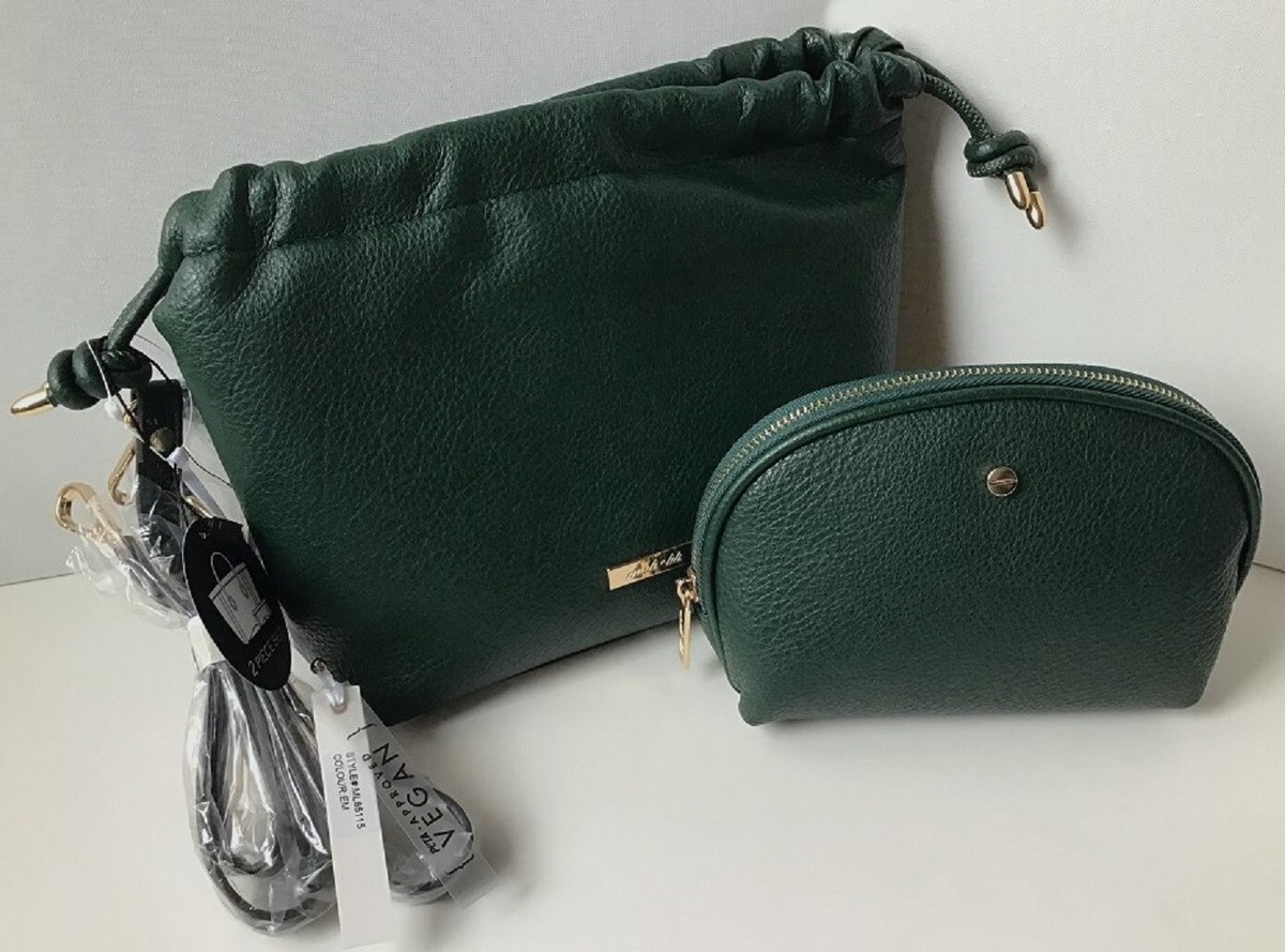 Mali+Lili Lola Crossbody Duo NWT Emerald PETA OK Vegan Leather
